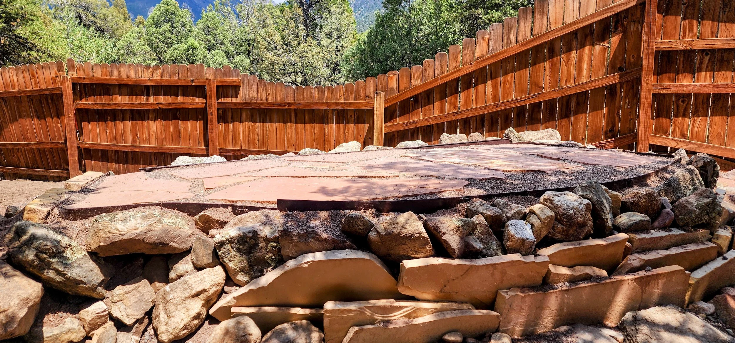 Trail construction work in Crestone, Colorado